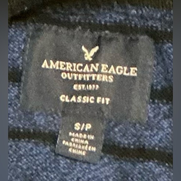 American Eagle Men's Classic Fit Polo Long Sleeve Sweater - Picture 8 of 9